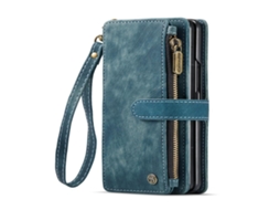 Lurelia Estojo Flip Samsung Galaxy S20 Fe 3-em-1 Cordão Suporte Porta-cartões Couro Pu Tpu Azul Slim