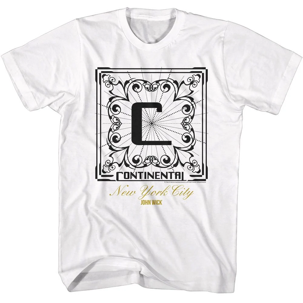 Rockinstone John Wick Continental Nyc Square White Adult T-shirt Size:xl