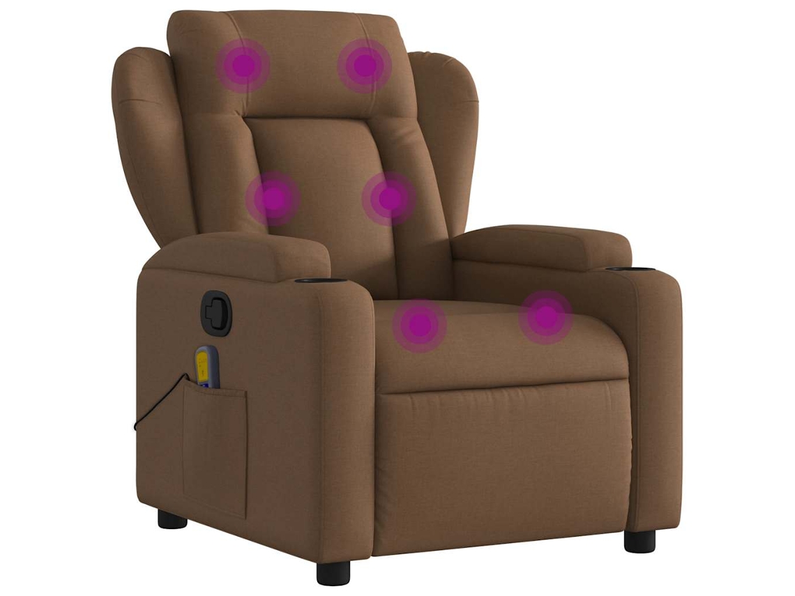 Massage Recliner Chair, Massage Recliner Chairs Vidaxl Marrom Tecido