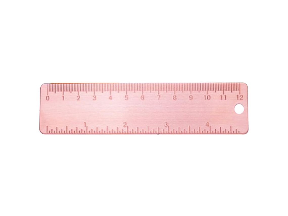 Régua De Cobre 12cm Com 1mm Espessura, Régua Multifuncional Portátil Para Desenho E Ensino, Acessório Para Estudantes