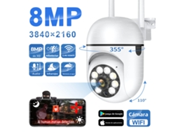 Câmera Ip Externa Sem Fio De 8mp Com Controle De Voz Bidirecional E Visão Noturna Colorida Com Ia.