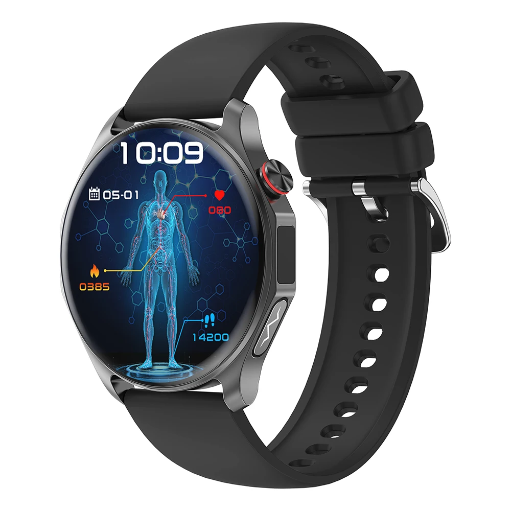 (silicone Preto) Smartwatch De Saúde Com Tela De 1,43 Polegadas E Eletrocardiograma.