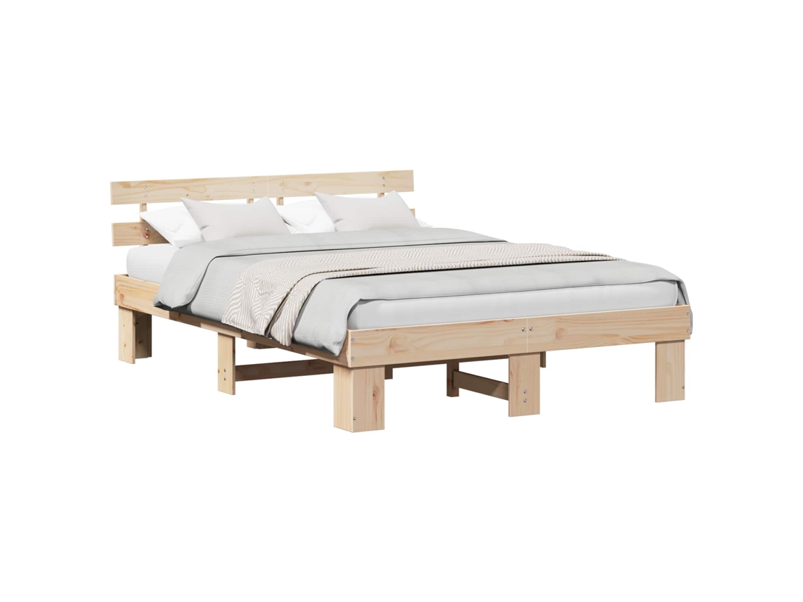 Estrutura da Cama com Cabeceira Natural 140 X 200 Cm MAISON EXCLUSIVE