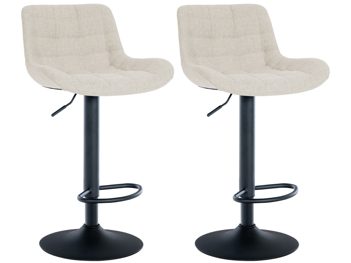 Conjunto de 2 bancos de bar Tover creme/tecido CLP