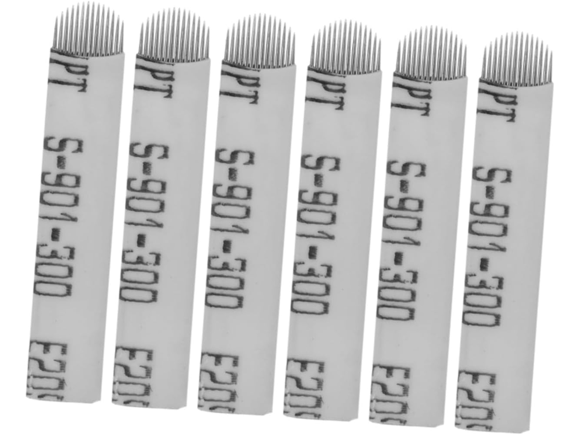 100 Folhas de Microblading para Reaproveitar Sobras em Formato U, em Aço Inoxidável - Duráveis