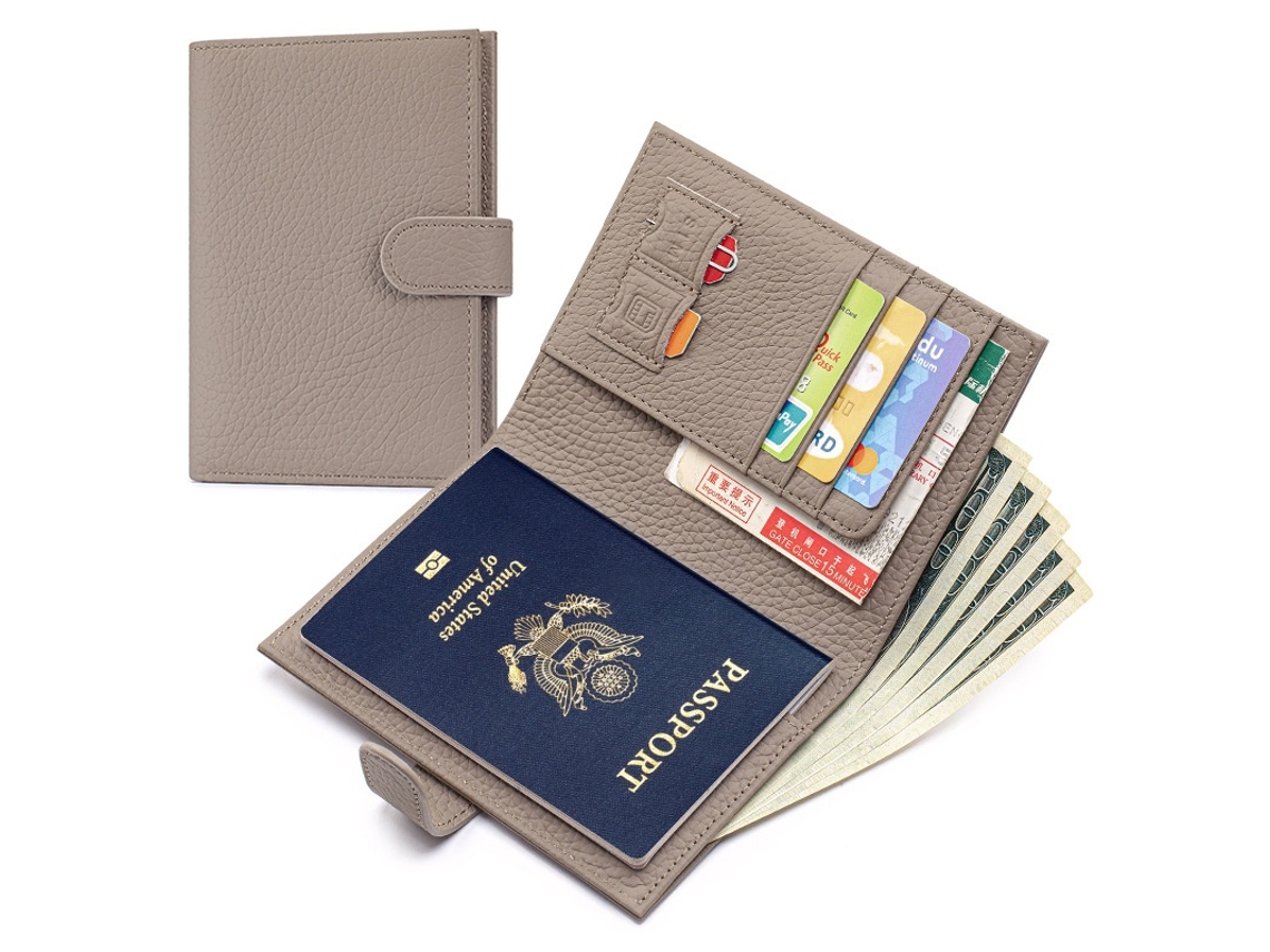 Elysve Porta-documentos De Viagem Com Bloqueio Rfid, Cinza