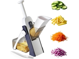 Lurelia Mandolina Multifuncional Ajustável, Lâminas Inoxidáveis, Recipiente Incluído, Espessura Regulável, Para Legumes