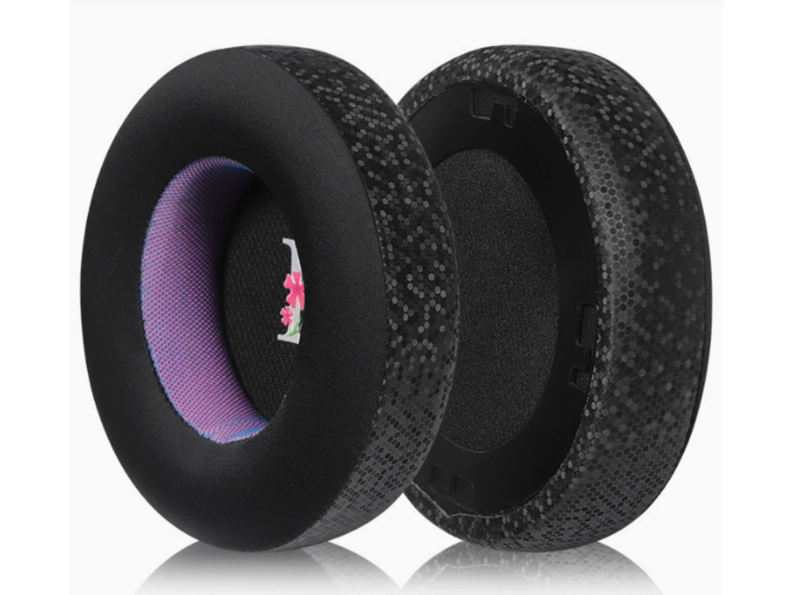 Almofada para Auscultadores Akg K712pro de Orelhas de Espuma Macia Tecido de Seda Gelada Preto e Roxo XIAOMOYU