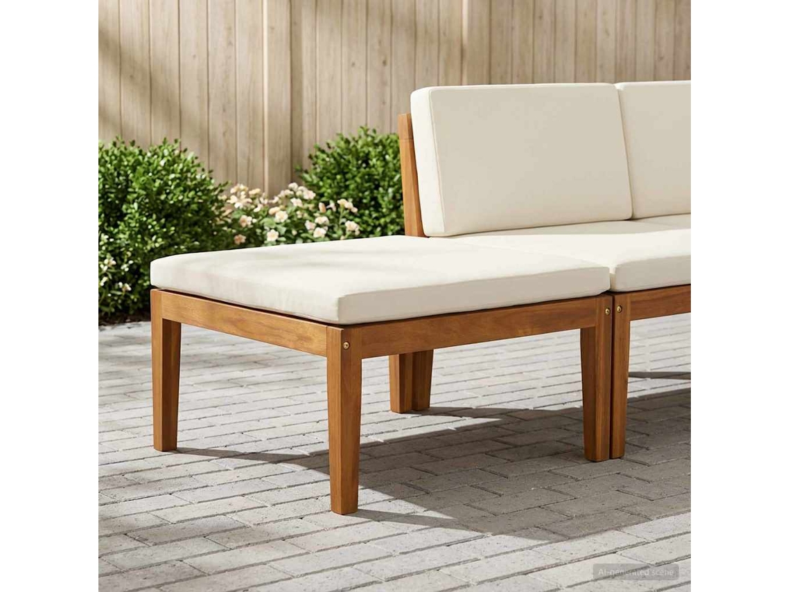 Vidaxl Apoio Para Os Pés De Jardim Com Almofada Natural