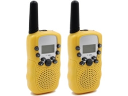 Walkie-talkies para crianças - Rádio intercomunicador bidirecional com lanterna LED integrada e tela LCD amarela (1 par) - Aquaforge