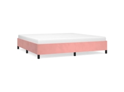 Bed Frame, Bed Frames Vidaxl Cor-de-rosa Veludo (200 X 200 Cm)