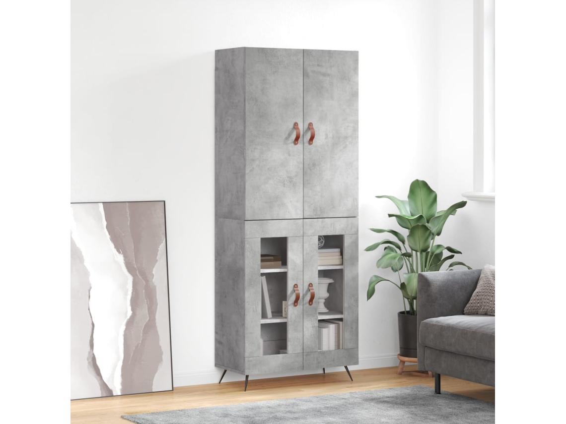 Armario alto 69,5x34x180 cm Derivados de madera Gris Cemento