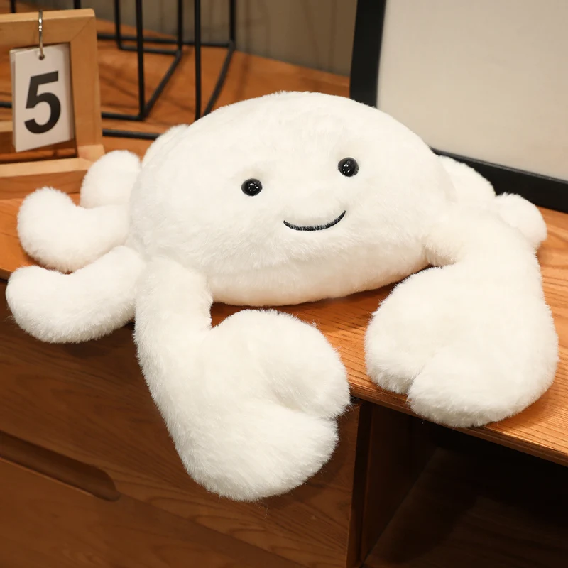 Lindo Brinquedo de Pelúcia Realista de Caranguejo de Desenho Animado Estilo Anime MDUG (branco, 25 Cm)