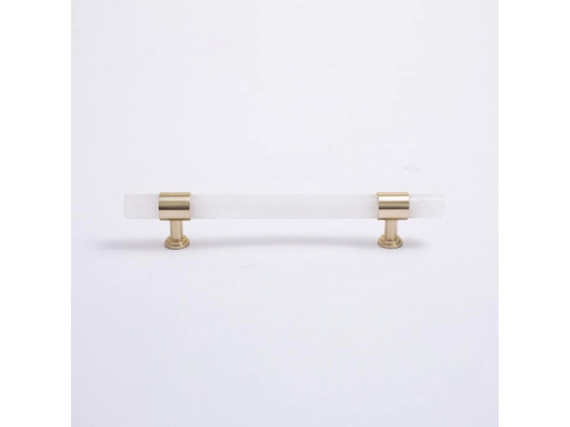 Ferragens Para Portas Em Latão Natural, Cristal Branco De 128 Mm, Bz