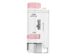 Mali microscópio Portátil para Crianças Kit Científico Led 200x Brinquedo Ciência Rosa