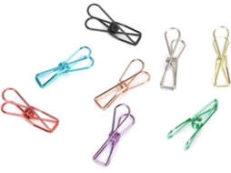 Conjunto genérico de 40 pequenos clipes de metal no formato Peixe Vazado, elegantes e coloridos, para bolsas de encontros.
