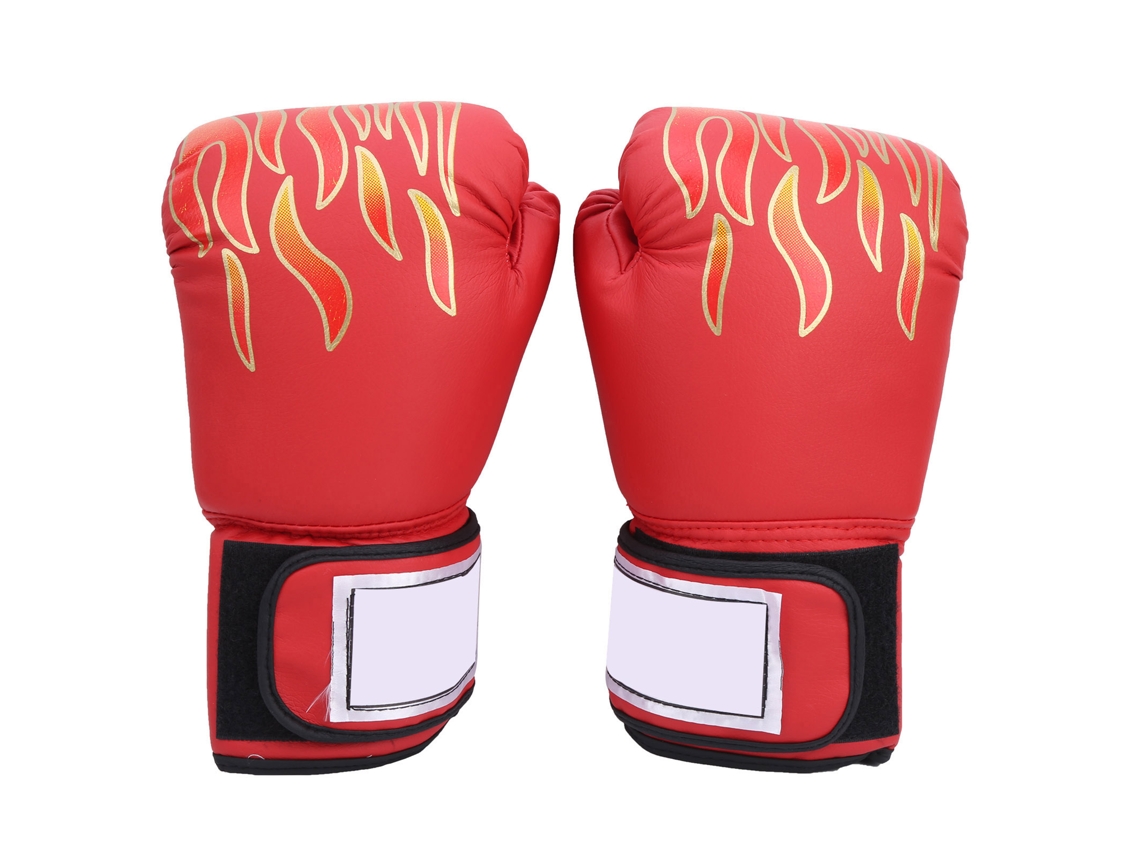 Luvas de Boxe Adulto Universal em Couro Pu para Treino de Boxe Sanda Muay Thai e Sacos de Pancada Vermelha S/MARCA