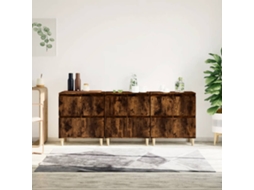 Vidaxl Aparadores 3 Pcs 60x35x70 Cm Derivados Madeira Carvalho Fumado