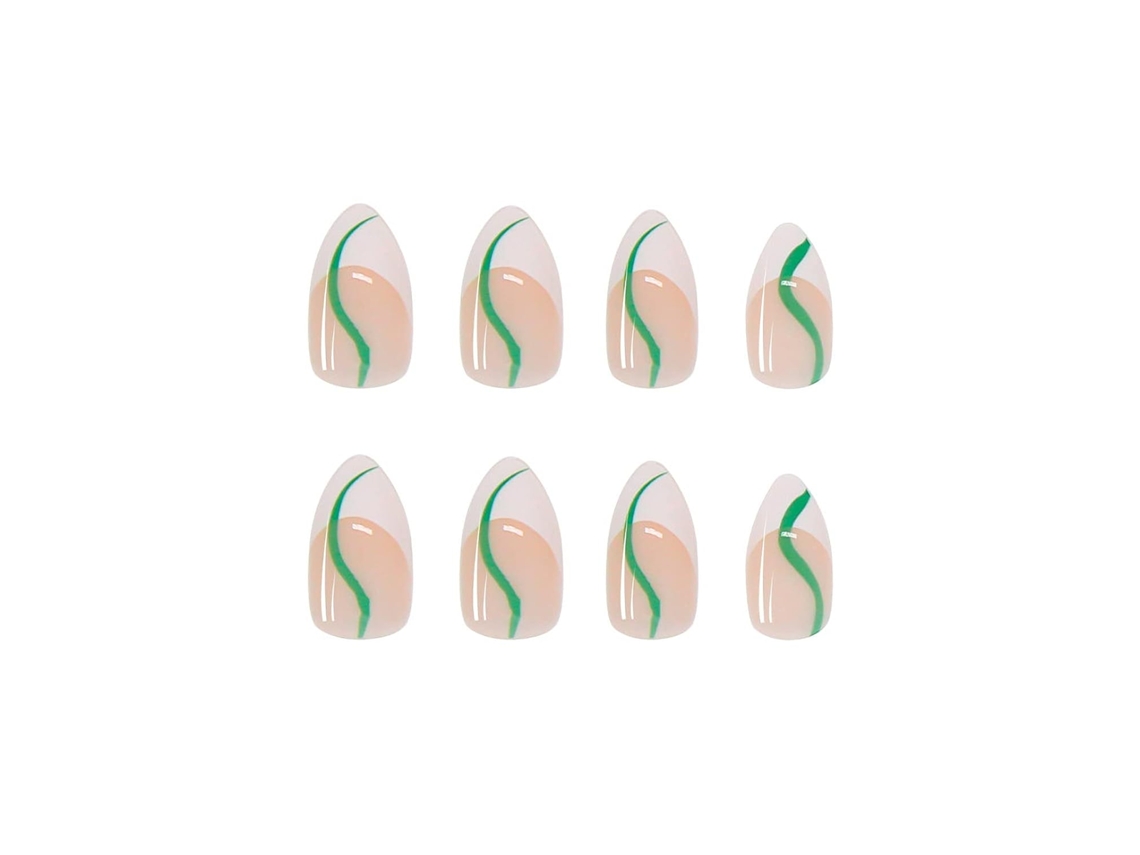 Unhas Postiças Extra Longas Com Brilho Acrylic, Modelo Coffin, 24 Peças Para Mulheres E Meninas