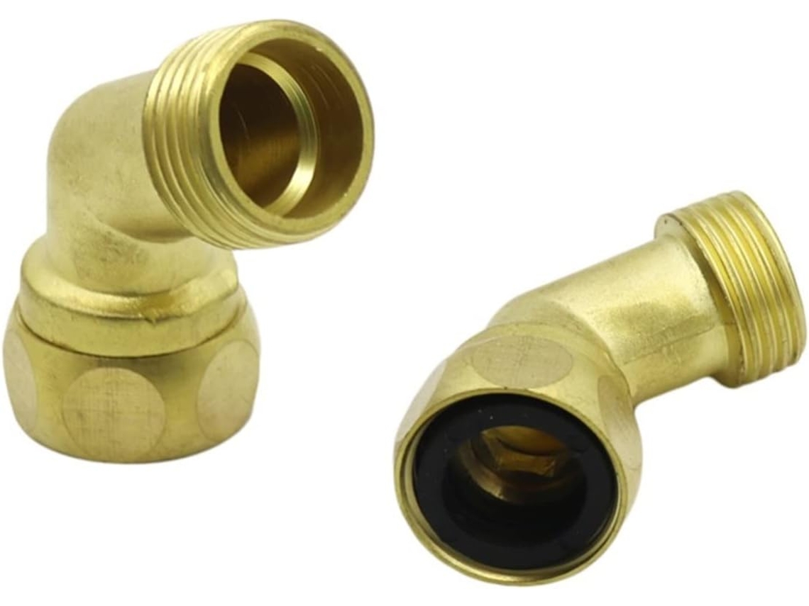 Conexão de Cotovelo em Latão para Mangueira Irrigação Lavagem Carros com Rosca Fêmea 1,9 Cm S/MARCA