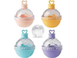 Set de 4 Moldes de Gelo Esférico Grande de 6 Cm, Silicone Food Grade para Uísque e Coquetéis