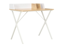 Vidaxl Secretária 80x50x84 Cm Branco E Natural