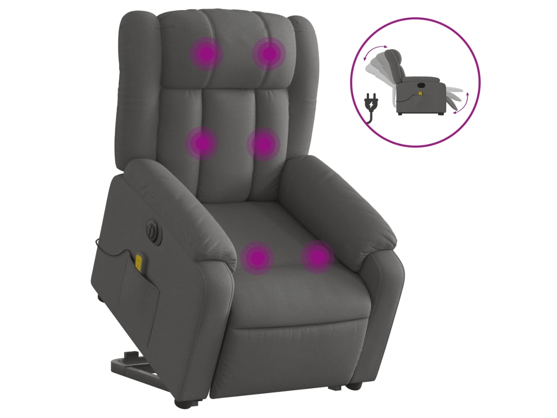 Electric Stand Up Massage Recliner Chair, Electric Stand Up Massage Recliner Chairs Vidaxl Cinzeto Tecido