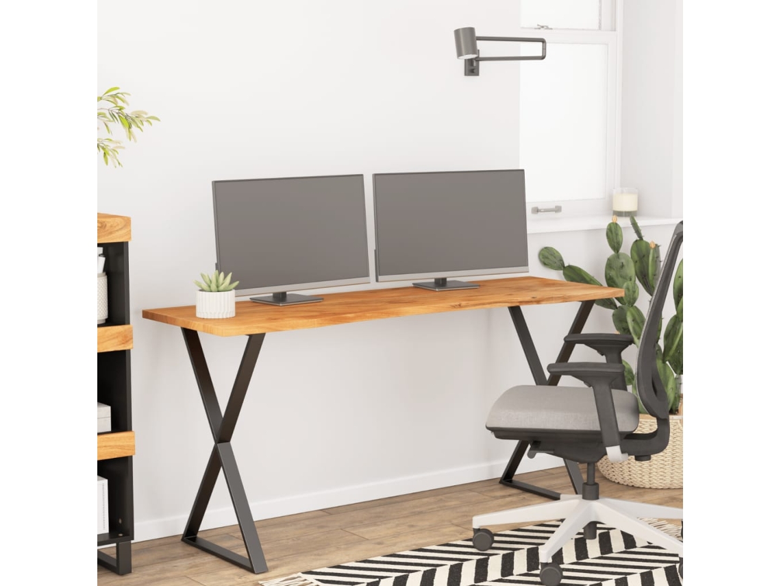 Vidaxl Tampo De Secretária Retangular 140x50x2,5 Cm Acácia Maciça