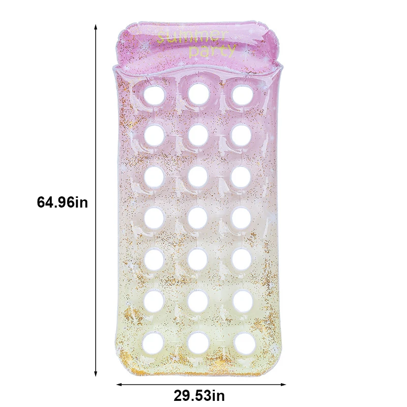 (rosa-2) Cama Flutuante Inflável, Boia, Cama De Lazer Aquática, Colchão De Ar Para Natação