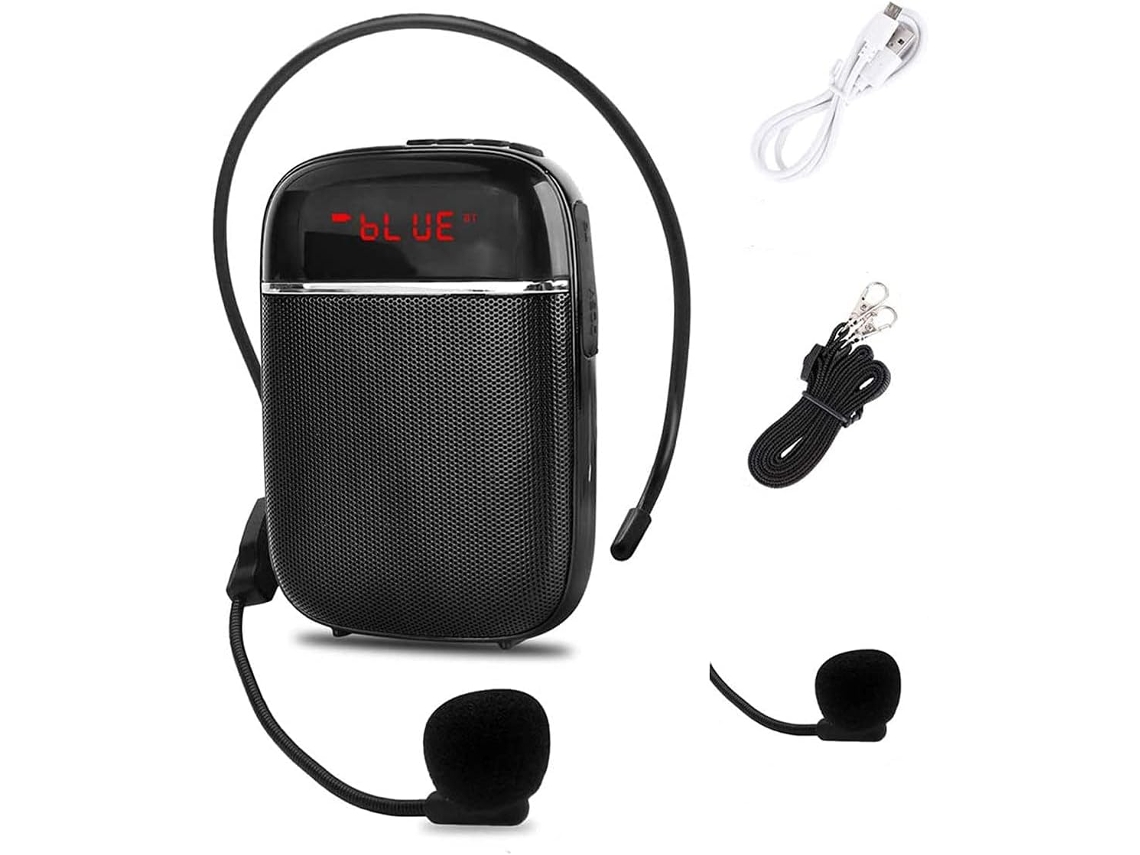 Amplificador de voz Bluetooth portátil, mini alto-falante recarregável com fio e microfone, compatível com Slowmoose