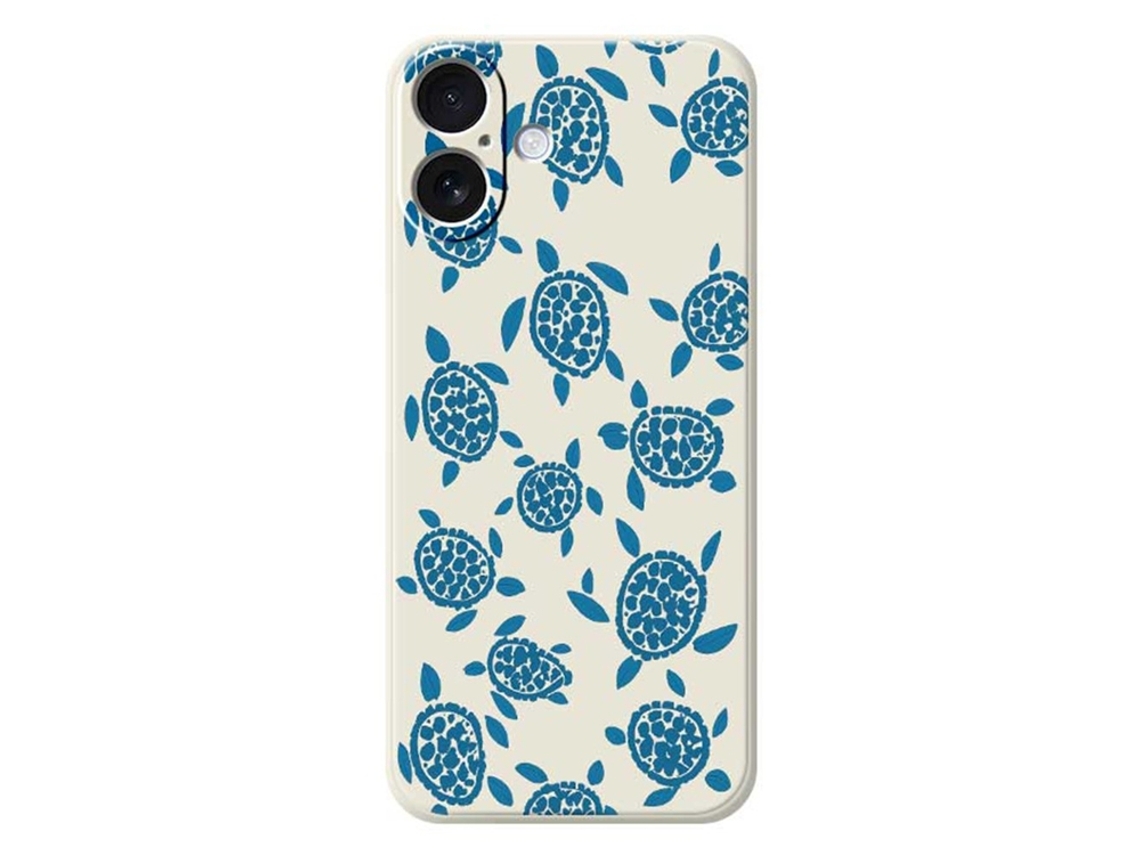 Capa Para Iphone 17 Com Estampa De Tartaruga E Bordas Retas - Bege