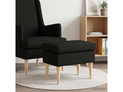 Vidaxl Pufe Para Os Pés Preto 55 X 35 X 41 Cm Tecido