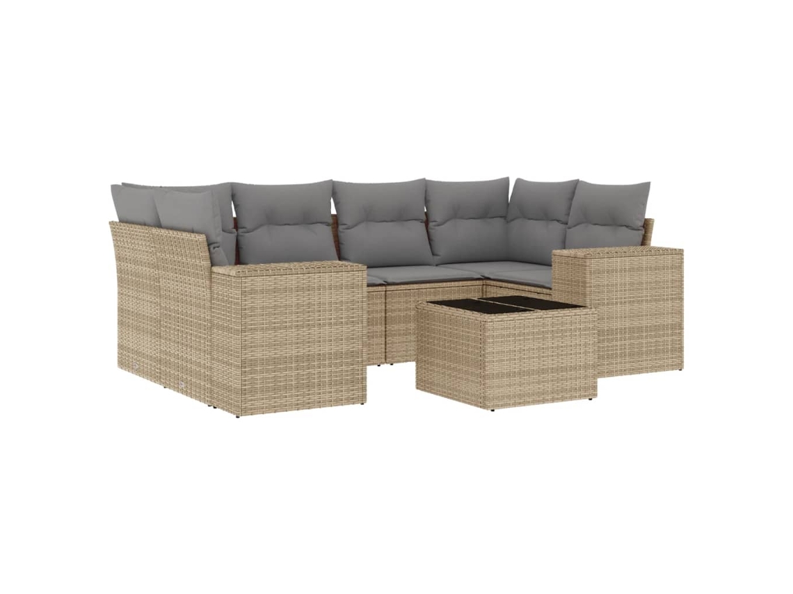Garden Sofa Set, Garden Sofa Sets Vidaxl Bege Rattan / Vime (n/a)