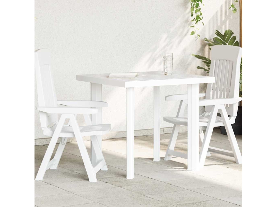 Vidaxl Mesa De Jardim 80x75x72 Cm Plástico Branco