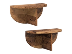 Conjunto de 2 Prateleiras de Parede Madeira Antiga MAISON EXCLUSIVE 38x19x19 cm