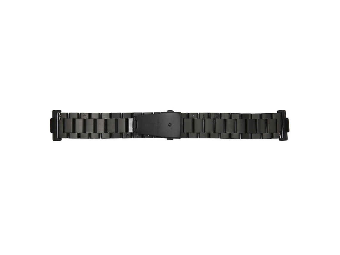 Pulseira de relógio inteligente de aço inoxidável de 20 mm com botões duplos ajustáveis para Huawei Watch Fit 2, preta Ly Ebike