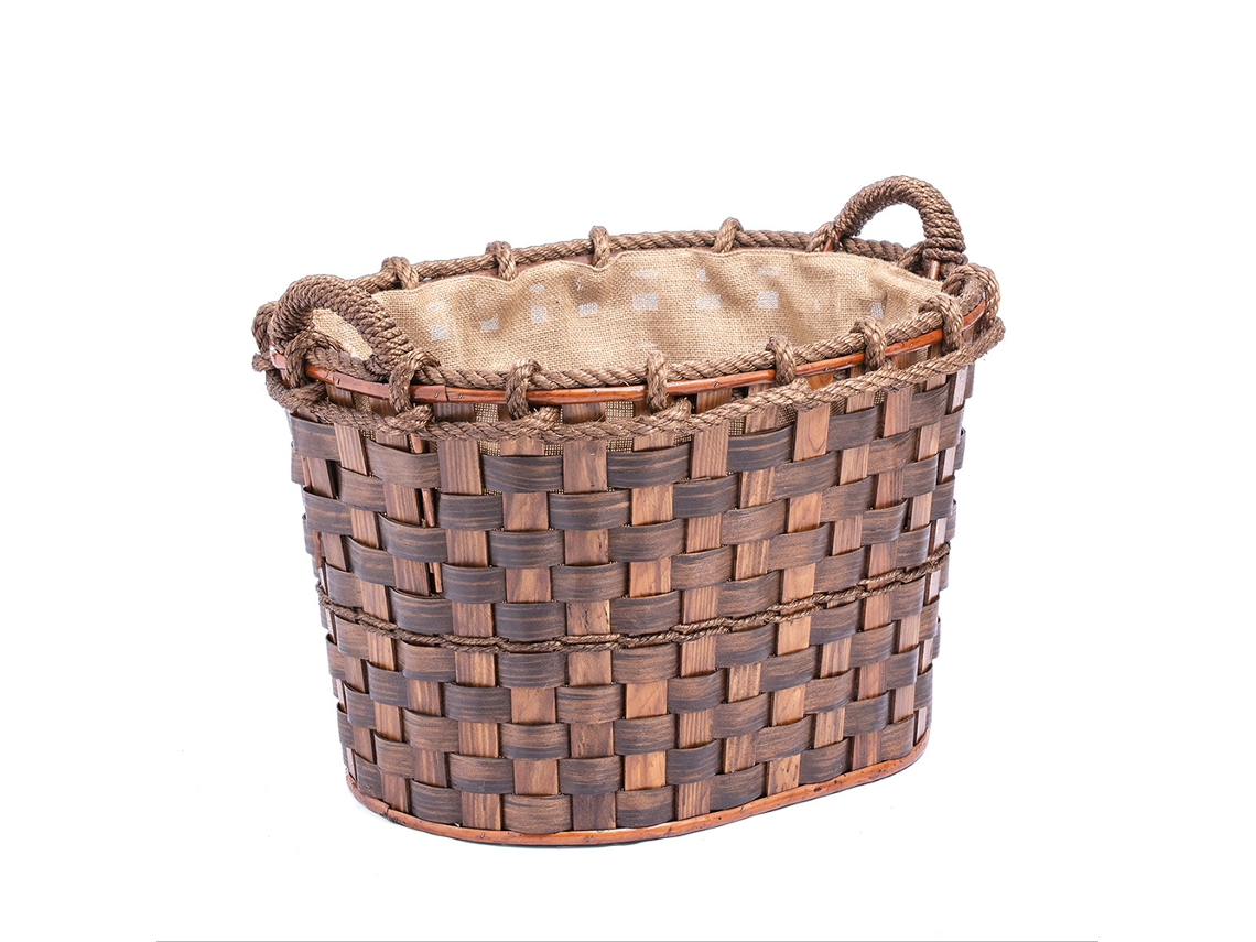 Cesto de leña Orework oval de 42x52x42 cm