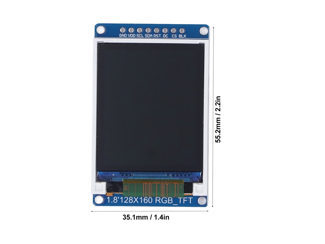 Laxiscreed Ecrã Tft Lcd 1.8" Com Chip St7735 E Visual Ips Para Projetos Electrónicos