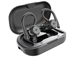 Fones Sem Fio Bluetooth 5.2 C/ Microfone Redução Ruído Inteligente, Tela Led, Estojo Carregamento Rápido, Controle Toque Preto JIAPEI