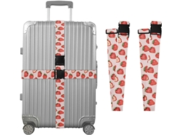 Conjunto De 2 Cintas Bagagem Com Estampa Morango Para Malas, Cintas De Viagem, Acessórios Para Cintos, Conector De