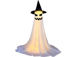 Decoração De Fantasma Assustador Iluminado Para O Halloween | Enfeites Góticos Para Portas