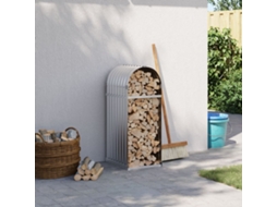 Vidaxl Suporte De Lenha 40x45x100 Cm Aço Galvanizado Prateado