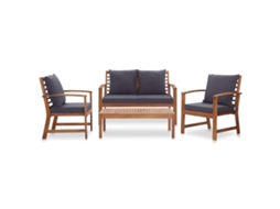 Conjunto de 4 Lounge Garden com Almofadões Acácia Maciça MAISON EXCLUSIVE (4x4x4 cm)