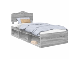 Estrutura da Cama com Cabeceira Cinza Sonoma 90x200 cm MAISON EXCLUSIVE