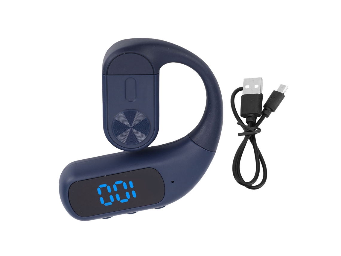 Fones de Ouvido Bluetooth, Over ear, Mono Estéreo, Azul, com Display Digital Esportivo. EOOCOO