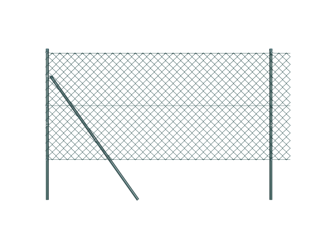 Conjunto 1 Poste De Cerca Vidaxl Verde Aço (1 X 25 M)