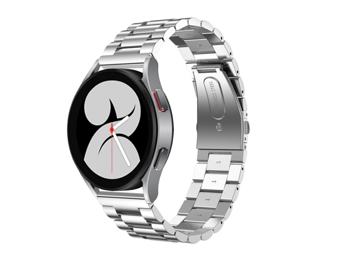 Bracelete Universal para Samsung Galaxy Watch 4 com Cabeça Plana e Três Contas Prata XIAOMOYU (40mm/44mm)