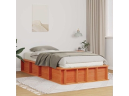Vidaxl Estrutura Da Cama Marrom Cera 90 X 200 Cm