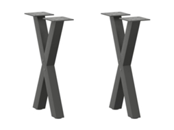 Vidaxl Pés Para Mesa De Centro Em Formato De X, 2 Peças, Antracite, 38x(42-43) Cm, Aço