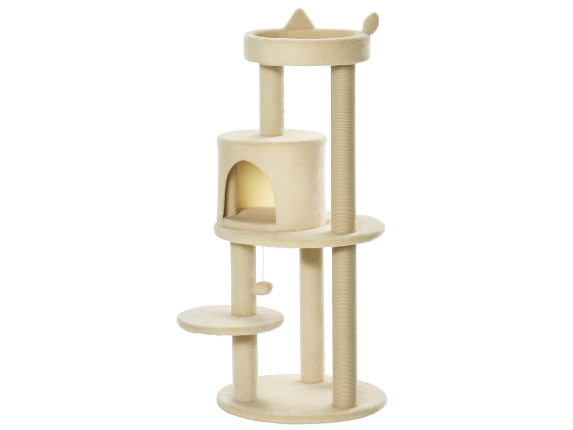 Árvore Adultos Com Cama E Plataforma Espaçosas, 104 Cm, Branco Creme